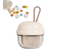 Petite boîte à pilules de voyage - Distributeur de comprimés compact avec 4 compartiments et couvercle sûr, organisateur de médicaments portable, récipient de poche pour sac à main, navetteur |