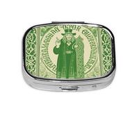Petite boîte à pilules portable à 2 compartiments en métal pour vitamines, jolie bénédiction irlandaise, Saint Patrick, voyage, sac à main