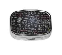Petite boîte à pilules portable à 2 compartiments en métal pour vitamines, organisateur de formule mathématique, boîte à pilules de voyage pour sac à main