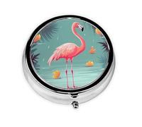 Petite boîte à pilules pour poche et sac à main, pilulier portable, joli organisateur de médicaments amusant, flamant rose, pilulier de voyage pour vitamines et huiles de poisson
