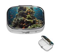 Petite boîte à pilules pour poche et sac à main, pilulier portable, joli organisateur de médicaments, biodiversité, pilulier de voyage pour vitamines et huiles de poisson