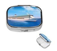 Petite boîte à pilules pour poche et sac à main, pilulier portable, joli organisateur de médicaments, bateau de croisière, pilulier de voyage pour vitamines et huiles de poisson