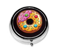 Petite boîte à pilules pour poche et sac à main, pilulier portable, joli organisateur de médicaments, donut, pilulier de voyage pour vitamines et huiles de poisson