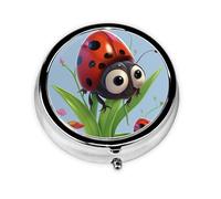 Petite boîte à pilules pour poche et sac à main, pilulier portable, joli organisateur de médicaments en forme de coccinelle, pilulier de voyage pour vitamines et huiles de poisson