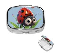 Petite boîte à pilules pour poche et sac à main, pilulier portable, joli organisateur de médicaments en forme de coccinelle, pilulier de voyage pour vitamines et huiles de poisson