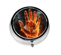 Petite boîte à pilules pour poche et sac à main, pilulier portable, joli organisateur de médicaments, flamme de feu, pilulier de voyage pour vitamines et huiles de poisson