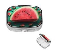Petite boîte à pilules pour poche et sac à main, pilulier portable, joli organisateur de médicaments, pastèque de rêve, pilulier de voyage pour vitamines et huiles de poisson