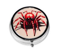 Petite boîte à pilules pour poche et sac à main, pilulier portable, organisateur de médicaments mignon, petite araignée rouge, pilulier de voyage pour vitamines et huiles de poisson