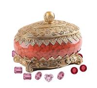Petite boîte au trésor ovale - Boîte de rangement vintage - Boîte à souvenirs - Boîte faite à la main pour trésors personnels - Décoration d'intérieur - Rangement élégant pour accessoires cadeaux
