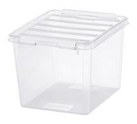Petite Boîte carrée transparente 3 litres Classic 3 - Clips Blancs