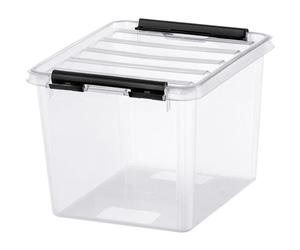 Petite Boîte carrée transparente 3 litres Classic 3 - Clips Noirs