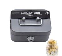 Petite boîte de , boîte de trésorerie en métal Mini coffre-fort Boîte à billets, Boîte de sécurité de banque de pièces en métal Tiroir caisse stable portable pour adultes