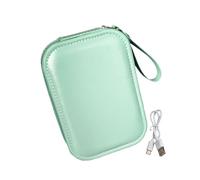 Petite boîte de maquillage avec LED en verre - Boîte de rangement pour bijoux - Convient pour les voyages et un usage quotidien, Vert
