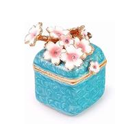 Petite boîte de rangement carrée Sakura pour bijoux, boucles d'oreilles en alliage d'étain, boîte de rangement pour bagues, cadeau pour femmes. Organisateur de bijoux (couleur : unicolore, taille : 5
