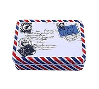 Petite boîte de rangement rectangulaire en métal avec enveloppe