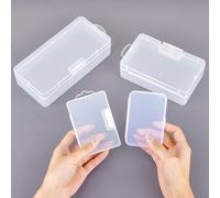 Petite Boîte de Rangement Rectangulaire en Plastique Polypropylène PP, Transparente, Emballage d'Échdébord, Étui pour Bijoux 9.5x6.5x2.5cm