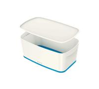 Leitz Mybox - Boîte De Rangement Avec Couvercle - Small - Blanc Et Bleu