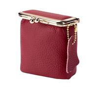 Petite boîte de rangement vintage en cuir pour bijoux, boucles d'oreilles, bagues, clés, rouge à lèvres, étui essentiel pour collier, bordeaux, Taille unique