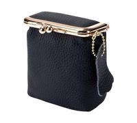 Petite boîte de rangement vintage en cuir pour bijoux, boucles d'oreilles, bagues, clés, rouge à lèvres, Noir , Taille unique