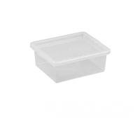 Petite boite empilable transparente avec couvercle Basic Box