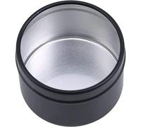 Petite boîte en fer blanc hermétique durable multi-usage portable en métal bocal conteneur rond boîtes de rangement, noir