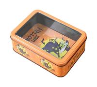 Petite boîte en métal pour Halloween, boîte à biscuits vides pour Halloween, boîtes à biscuits vides, boîtes de rangement pour boîtes, boîte métallique rectangulaire festive pour les vacances,