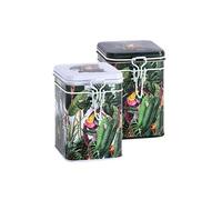 EIGENART Petite boite en métal Rainforest pour le thé - Hauteur 12 cm - Largeur 8 cm - Profondeur 8 cm vert