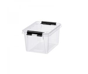 Petite Boîte transparente en plastique 1,5 litres - Clips Noirs