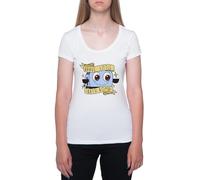 Petite Bombe De Bain Courageuse T-Shirt À Manches Courtes À Col Rond Blanc pour Femme T-Shirt Short Sleeve White Crewneck Tee for Women