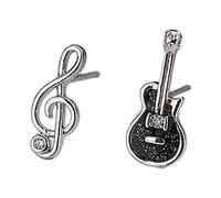Petite boucle d'oreille simple personnalisée en forme de note de musique - Boucle d'oreille asymétrique - Bijoux d'ornement pour femmes, filles, adolescentes, colliers tendance dorés pour femmes