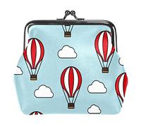 Petite Boucle Porte-Monnaie Ballon à Air Chaud sans Couture Nuages Pochette Kiss-Lock Fermoir Changement Porte-Monnaie Portefeuilles