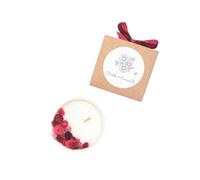 Petite bougie fleurs séchées cerise