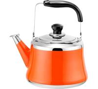 Petite bouilloire à thé avec infuseur, en acier inoxydable de qualité alimentaire, bouilloire sifflante pour cuisinière à gaz à induction (orange, 1,5 l)