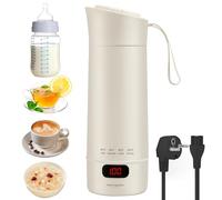 Petite Bouilloire de Voyage, 400 ml Mini Bouilloire de Voyage Portable avec 4 Réglages de Température, Écran LED, 300 W, Bouilloire à Chauffage Rapide pour Thé, Café, Lait pour Bébé