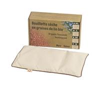 Petite bouillotte sèche en graines de lin bio - 30x18cm + housse en gaz de coton bio coloris Avoine