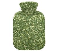Petite bouillotte vert menthe avec housse souple, 1 L pour thérapies chaudes et froides