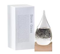 Petite Boule De Cristal En Forme De Goutte D'eau En Verre Tempête, Station Météo En Verre Tempête, Cadeaux De Noël, Décoration De Bureau Tendance Et Décoration D'intérieur