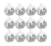 Petite boule disco, ornements de boule disco, 12 pièces ornements de boule disco suspendue, Décor maximaliste pour les festivals d'accessoires de scène à domicile, décoration de gâteau boule disco arg
