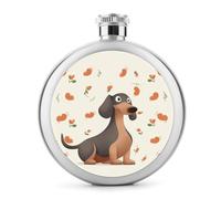 Petite bouteille à whisky portable en acier inoxydable avec inscription « I Love My Dog Teckels » - Pour fête de mariage, témoin d'honneur, demoiselle d'honneur - 140 ml
