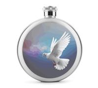 Petite bouteille à whisky portable Peace Dove en acier inoxydable anti-fuite pour fête de mariage, témoin d'honneur, cadeau de demoiselle d'honneur - 141,7 g
