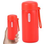 Petite bouteille d'eau 150 ml en acier inoxydable, mini flacon portable avec poignée de transport, isolation sous vide anti-fuite pour boissons chaudes et froides, travail, voyage, pamplemousse rouge