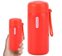 Petite bouteille d'eau 150 ml en acier inoxydable, mini flacon portable avec poignée de transport, isolation sous vide anti-fuite pour boissons chaudes et froides, travail, voyage, pamplemousse rouge