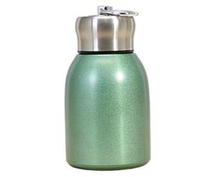 Petite bouteille d'eau 300 ml en acier inoxydable sûr petit flacon aspirateur isolé thermique thermique à l'épreuve de fuite mini-bouteille d'eau portable avec crochet pour vert extérieur intéri