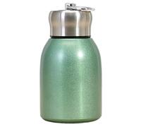 Petite bouteille d'eau de 300 ml en acier inoxydable, petite bouteille isotherme sous vide, anti-fuite, mini d'eau portable avec crochet pour intérieur et extérieur, vert
