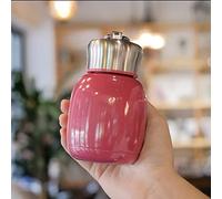 Petite bouteille isotherme en acier inoxydable pour café, jus, lait, eau chaude et froide, pour voyage et maison, 200 ml (rouge)