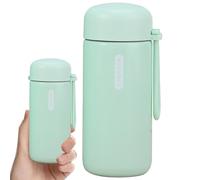 Petite bouteille pour boissons chaudes, petite bouteille d'eau, flacon en acier inoxydable de 150 ml, mini portable avec poignée de transport, isolation sous vide étanche, vert menthe, mini
