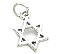Petite breloque étoile de David en argent sterling .925 x 1 Saintes breloques juives