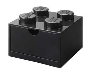 Petite Brique de Rangement LEGO 1 tiroir 4 picots - Noir