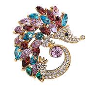 Petite broche en forme de hérisson avec strass et alliage de cristal