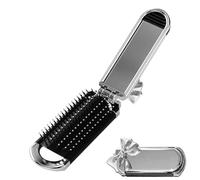 Petite brosse à cheveux | Brosse démêlante pliable avec miroir, portable et compacte pour salle de sport, école, extérieur, femme